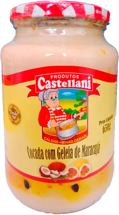 Embalagem de Cocada com Maracujá Castellani