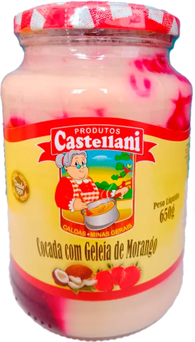 Embalagem de Cocada com Morango Castellani