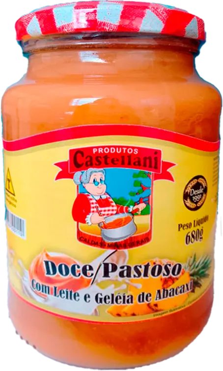 Embalagem de Doce Pastoso com Leite e Abacaxi Castellani