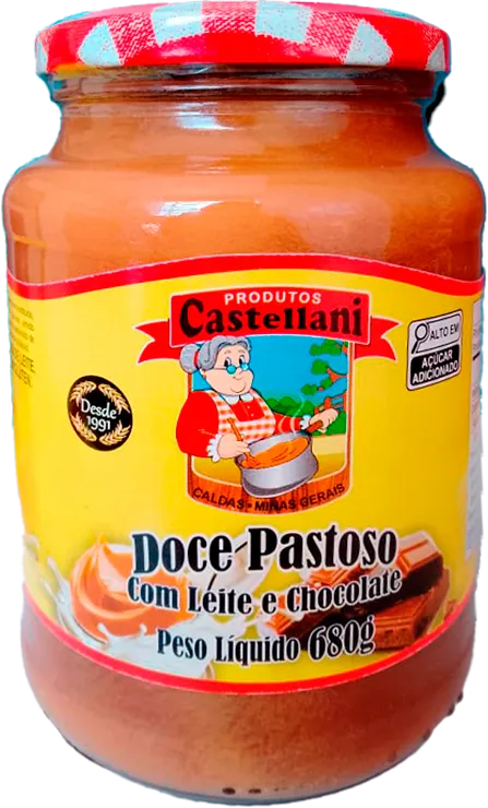 Embalagem de Doce Pastoso com Leite e Chocolate Castellani
