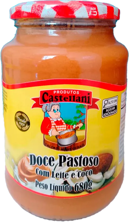 Embalagem de Doce Pastoso com Leite e Coco Castellani