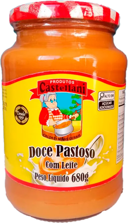 Doce Pastoso com Leite Castellani em embalagem de vidro